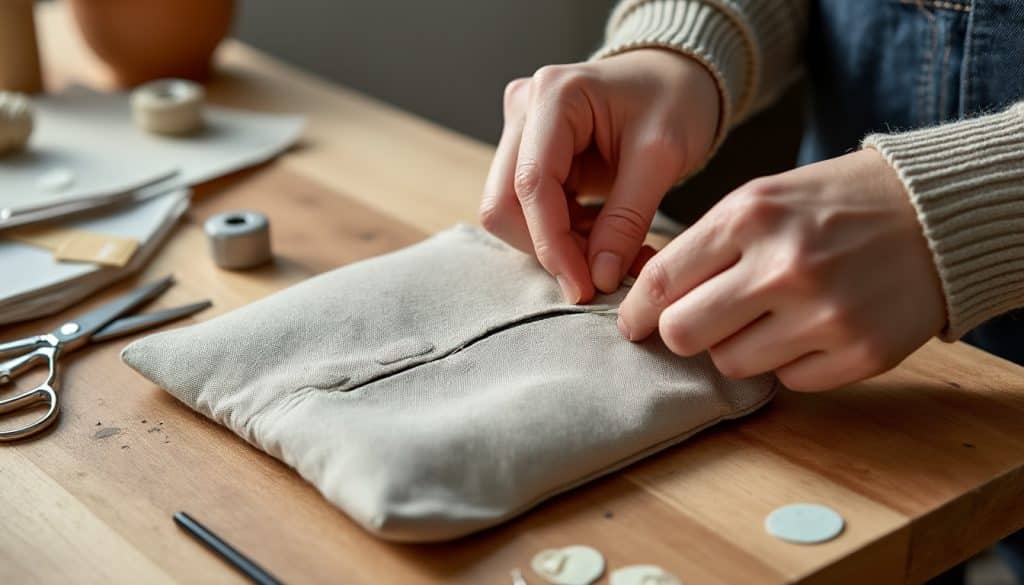 Réparer une pochette déchirée : les techniques douces